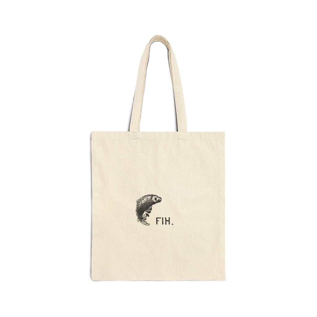 Tote Bag — Minimalist Fish 'FIH.' Canvas Tote for Everyday Grocery, Beach & Eco-Friendly Shopping