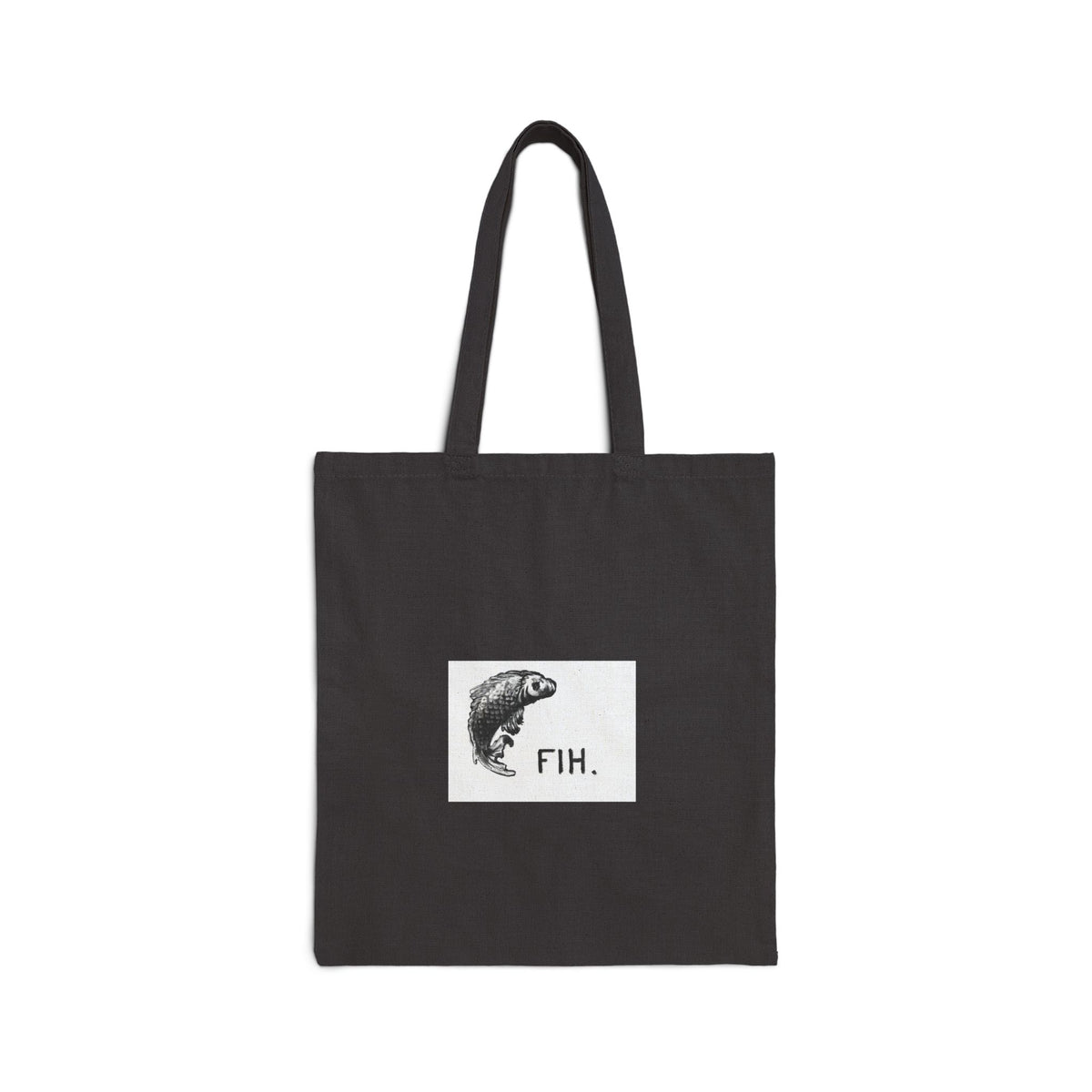 Tote Bag — Minimalist Fish 'FIH.' Canvas Tote for Everyday Grocery, Beach & Eco-Friendly Shopping