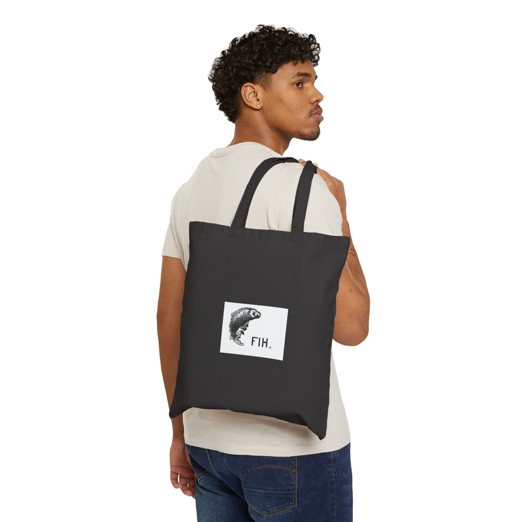 Tote Bag — Minimalist Fish 'FIH.' Canvas Tote for Everyday Grocery, Beach & Eco-Friendly Shopping