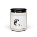 FIH. Fish Illustration Scented Soy Candle — 9oz Jar, Minimal Nautical Decor & Gift