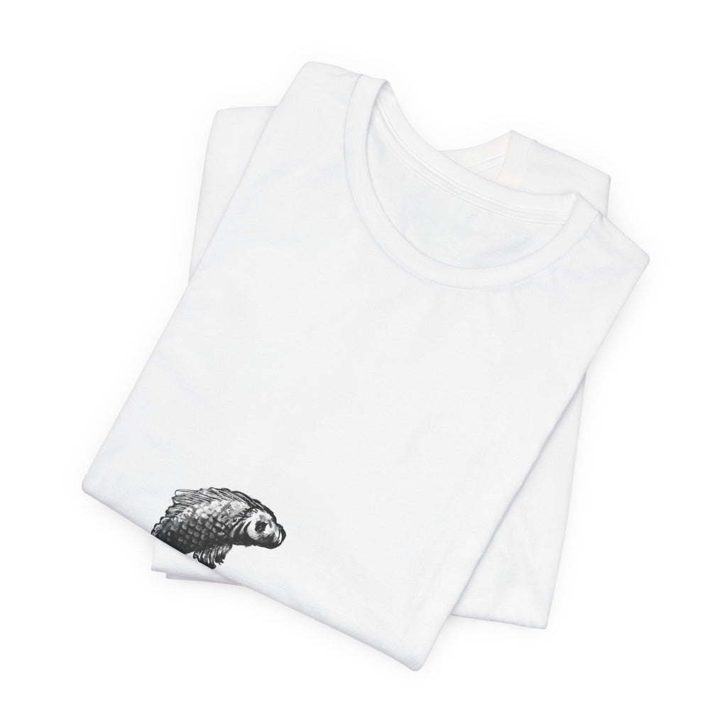 Fish Graphic Tee — Minimalist Leaping Fish "FIH." T-Shirt