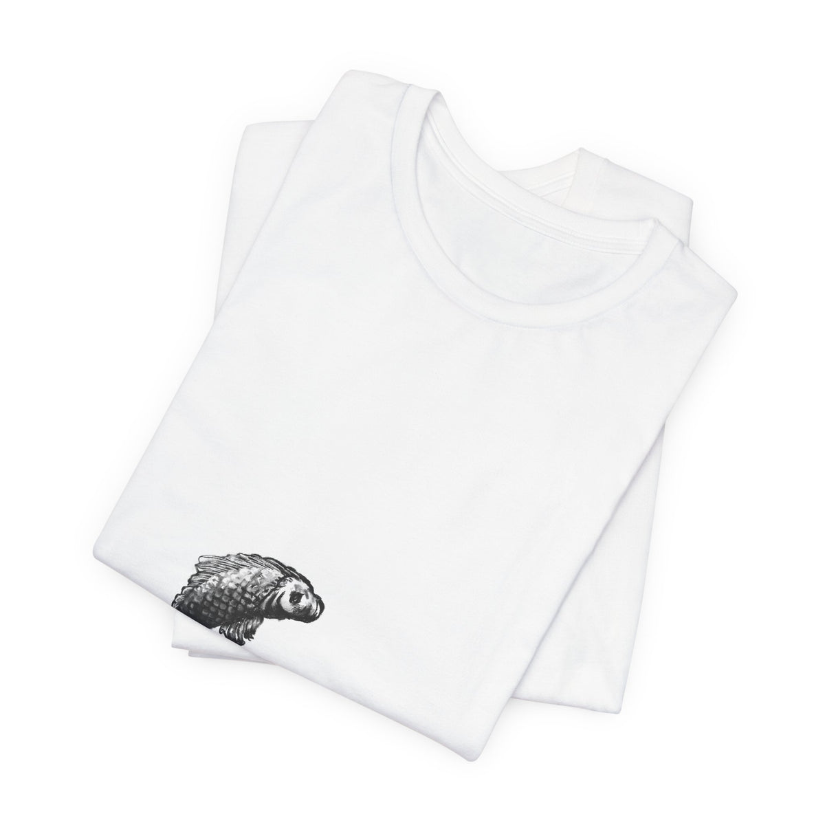 Fish Graphic Tee — Minimalist Leaping Fish "FIH." T-Shirt